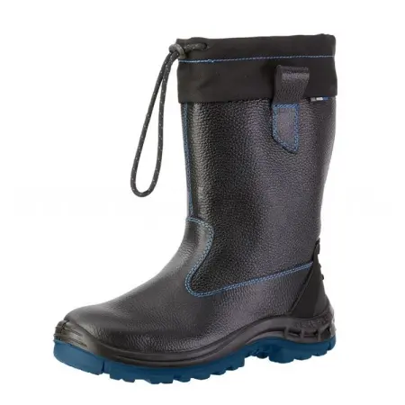 Сапоги ИНДЕВОР ПРО ПУ/Нитрил шерст.мех + тинсулейт с КП (черный/синий)