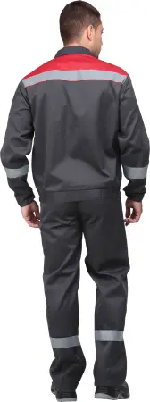 Костюм МАСТЕР ЛЮКС с ПК (серый/красный)
