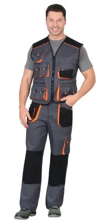 Жилет СИРИУС-МАНХЕТТЕН (т.серый/оранжевый/черный)