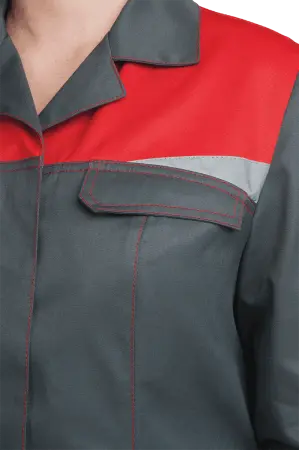 Халат КМ-10 ЛЮКС женский (серый/красный) Халат КМ-10 ЛЮКС женский (серый/красный)