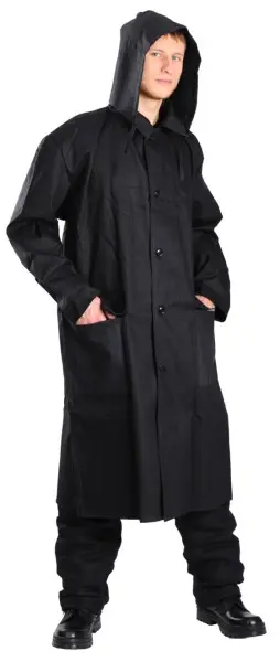 Плащ прорезиненный (черный)