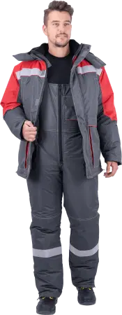 Костюм ЕНИСЕЙ зимний с ПК (серый/красный)