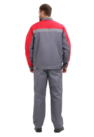 Костюм ОПТИМАЛЬНЫЙ с БР (серый/красный)
