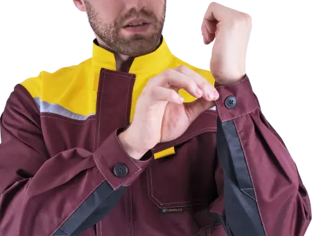 Костюм КМ-10 ЛЮКС с ПК (бордовый/желтый/черный)