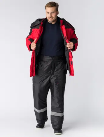 Куртка ЕВРОПА зимняя (красный/черный)