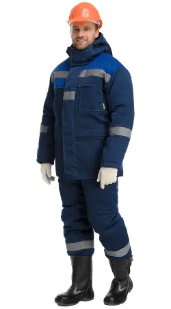 Костюм RONTA KS241 зимний с ПК (т.синий/васильковый)