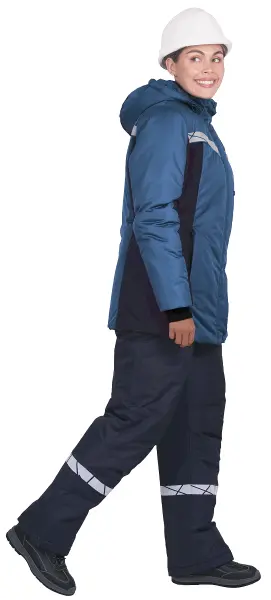 Куртка ВИРАЖ НЕО женская зимняя (морская волна/т.синий)