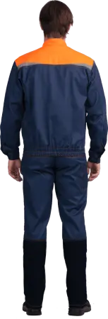 Костюм КМ-10 ЛЮКС с ПК (т.синий/оранжевый)