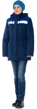 Куртка БРИГАДА женская зимняя (т.синий/васильковый)