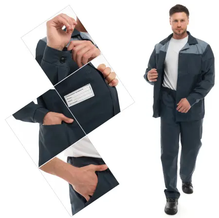 Костюм СПЕЦИАЛИСТ ЛАЙТ с БР (т.серый/св.серый)