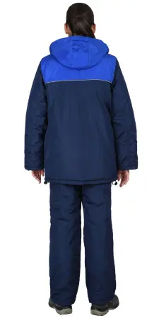 Костюм СНЕЖКА женский зимний с ПК (т.синий/васильковый)
