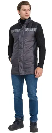 Жилет RONTA JT3085 зимний (т.серый/черный)