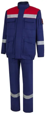 Костюм ЭНЕРГИЯ-АРАМИД тип АЛ-2 с БР (синий/красный)