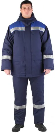 Костюм ВИХРЬ антистатический зимний с ПК (т.синий/васильковый)