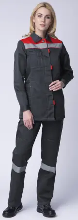 Костюм ВЕСНА-2 СОП NEW женский с ПК (т.серый/красный) Костюм ВЕСНА-2 СОП NEW женский с ПК (т.серый/красный)