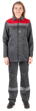 Костюм RONTA KS815 женский с БР (т.серый/красный)
