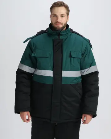 Костюм НОРДХАРД-2 СОП У. зимний с ПК (черный/т.зеленый)