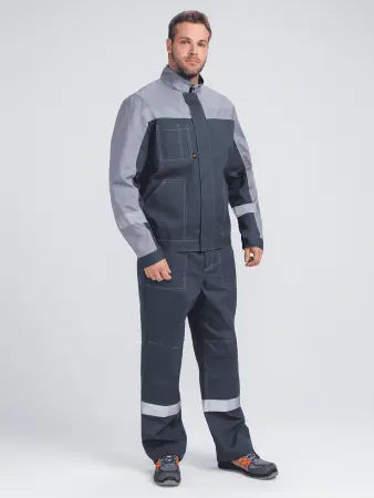 Костюм БРИГОТЕК-1 СОП с БР (т.серый/св.серый)