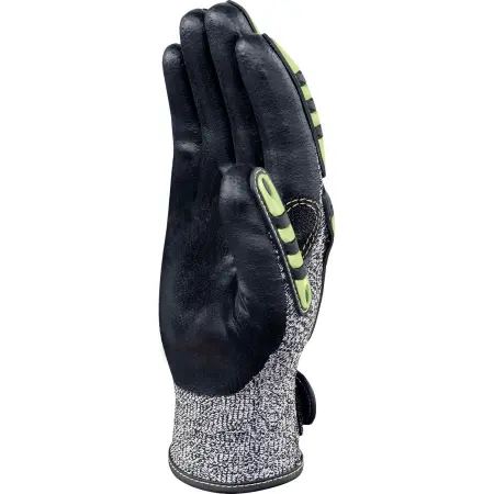 Перчатки трикотажные EOS NOCUT VV910 порезостойкие с нитриловым покрытием (желтый/серый/черный)