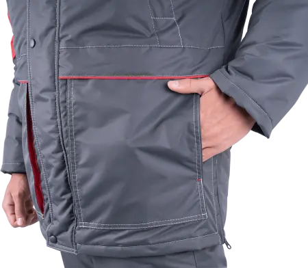 Костюм ЕНИСЕЙ зимний с ПК (серый/красный)