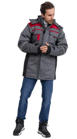 Куртка RONTA KR585 зимняя с СОП (т.серый/красный/черный)