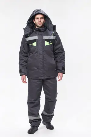 Костюм РЕГИОН-ПЛЮС с БР (серый/черный/лимонный)