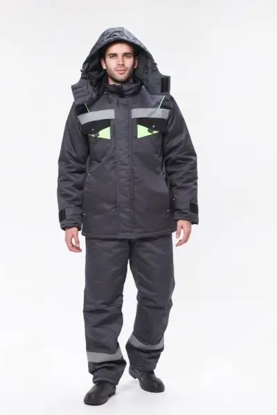 Костюм РЕГИОН-ПЛЮС с БР (серый/черный/лимонный)