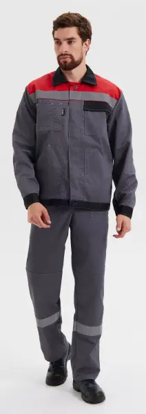 Костюм КОРПУС с ПК (т.серый/черный/красный)