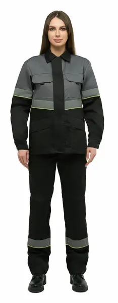 Костюм ЮЖНАЯ ШИРОТА женский с БР (черный/серый)