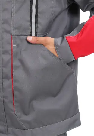 Костюм ОПТИМАЛЬНЫЙ с БР (серый/красный)