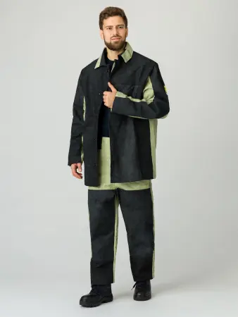 Костюм сварщика комб. 2 кл.защиты с БР (черный/бежевый)