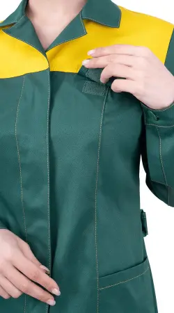 Халат RONTA HL9 женский (т.зеленый/желтый)