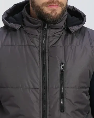 Жилет РЕСПЕКТ зимний с капюшоном (т.серый)