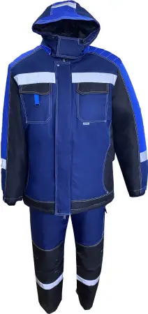Костюм ЮКОН-МЕМБРАНА зимний с ПК (т. синий/черный/васильковый)