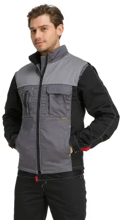Жилет RONTA JT3086 зимний (т.серый/св.серый/черный)
