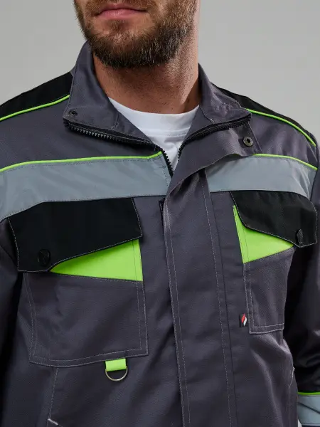 Костюм ХОВАРД-1 UZ с БР (т.серый/черный/лимонный)