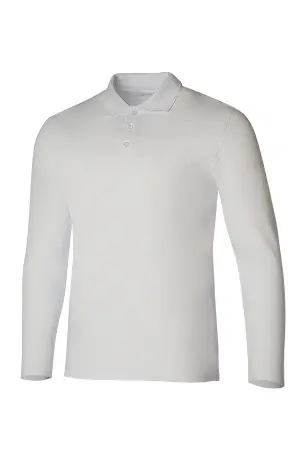 Тенниска-поло с длинным рукавом (белый)