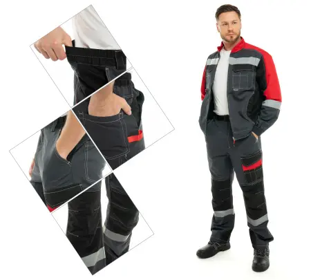 Костюм ФОРМУЛА КОТТОН ФБ1 с БР (т.серый/чёрный/красный)