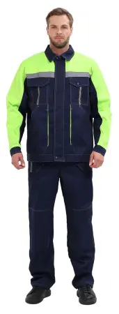 Костюм ОПТИМАЛЬНЫЙ с БР (т.синий/лимонный)