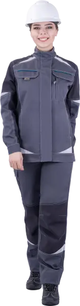 Куртка ТУРБО SAFETY женская (серый/т.серый)