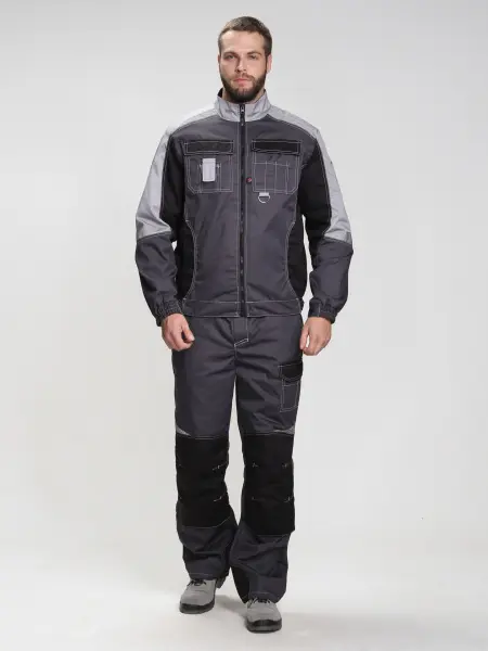 Костюм ВЕКТРОН-1 с БР (т.серый/св.серый/черный)