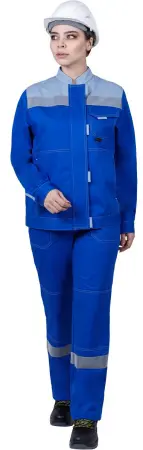 Костюм РАЦИОНАЛИЗАТОР женский с БР (василёк/серый)