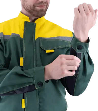 Костюм КМ-10 ЛЮКС с ПК (зеленый/желтый)