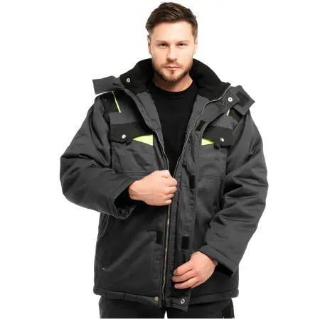 Костюм КОРВЕТ зимний с БР (т.серый/черный/лимон)