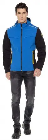 Куртка ТАЙМ софтшелл с капюшоном (васильковый/черный)