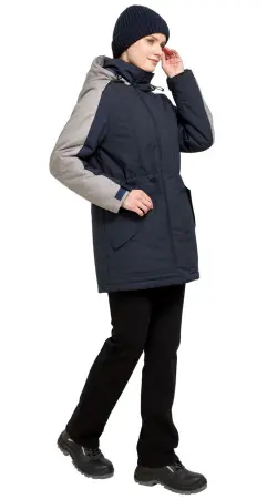 Куртка АЛЬФА женская зимняя (синий/серый)