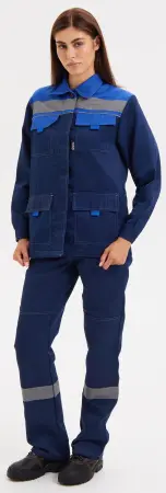 Костюм НОВА женский с БР (синий/васильковый)