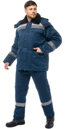 Костюм СТАНДАРТ-ЛЮКС зимний СОП с ПК (т.синий/серый)