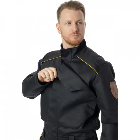 Комбинезон сварщика BRODEKS FS58-02 2 класса (черный) Комбинезон сварщика BRODEKS FS58-02 2 класса (черный)