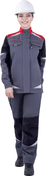 Куртка ТУРБО SAFETY женская (серый/чёрный/красный) Куртка ТУРБО SAFETY женская (серый/чёрный/красный)